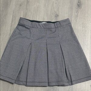Max Studio Plaid Pleated Mini Skirt